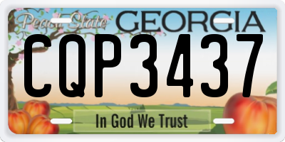 GA license plate CQP3437