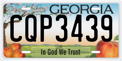 GA license plate CQP3439
