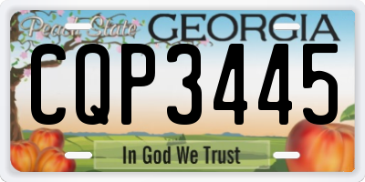 GA license plate CQP3445