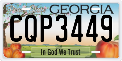 GA license plate CQP3449