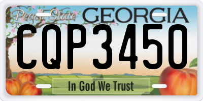 GA license plate CQP3450