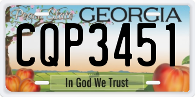 GA license plate CQP3451