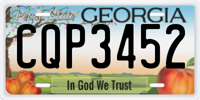 GA license plate CQP3452