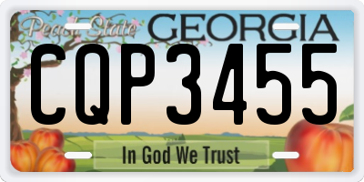 GA license plate CQP3455