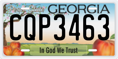 GA license plate CQP3463