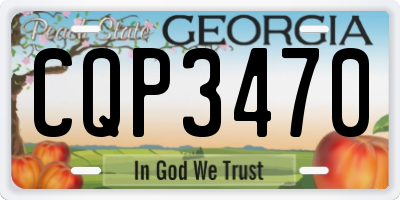 GA license plate CQP3470