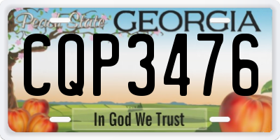 GA license plate CQP3476