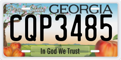 GA license plate CQP3485