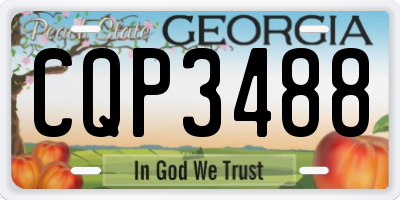 GA license plate CQP3488