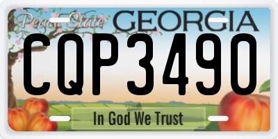 GA license plate CQP3490