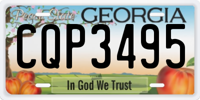 GA license plate CQP3495