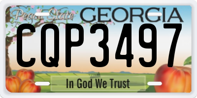 GA license plate CQP3497