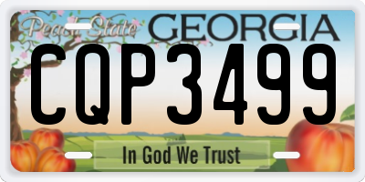 GA license plate CQP3499