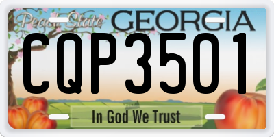 GA license plate CQP3501