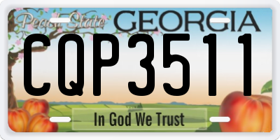 GA license plate CQP3511