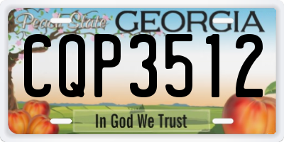 GA license plate CQP3512