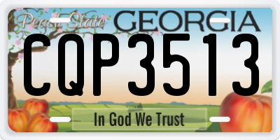 GA license plate CQP3513