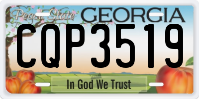 GA license plate CQP3519