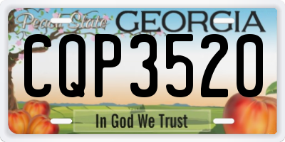 GA license plate CQP3520