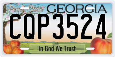 GA license plate CQP3524