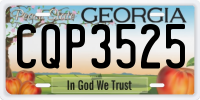 GA license plate CQP3525