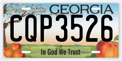 GA license plate CQP3526