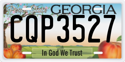 GA license plate CQP3527