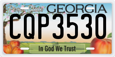 GA license plate CQP3530
