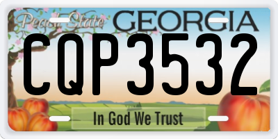 GA license plate CQP3532
