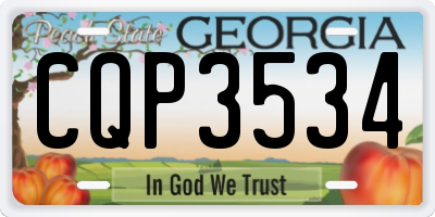 GA license plate CQP3534