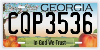 GA license plate CQP3536