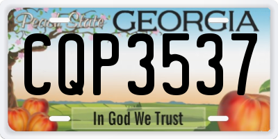 GA license plate CQP3537