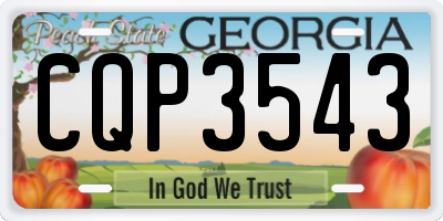 GA license plate CQP3543