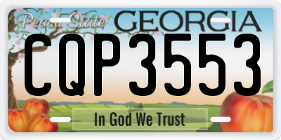 GA license plate CQP3553