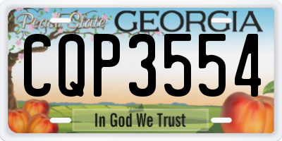 GA license plate CQP3554
