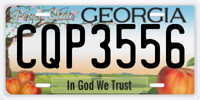GA license plate CQP3556