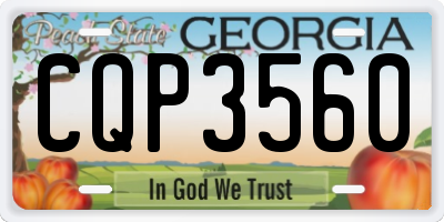 GA license plate CQP3560