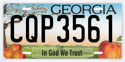 GA license plate CQP3561