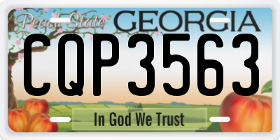 GA license plate CQP3563