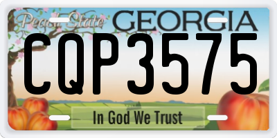 GA license plate CQP3575