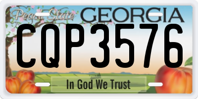 GA license plate CQP3576