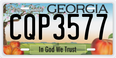 GA license plate CQP3577