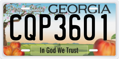 GA license plate CQP3601