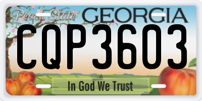 GA license plate CQP3603