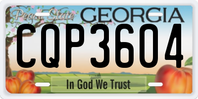 GA license plate CQP3604