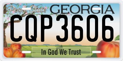 GA license plate CQP3606