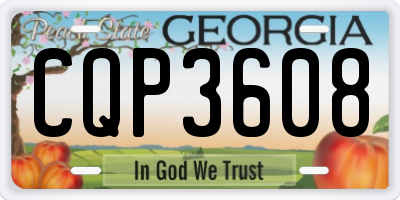 GA license plate CQP3608