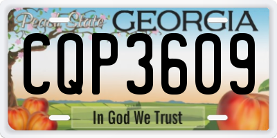 GA license plate CQP3609