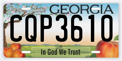 GA license plate CQP3610
