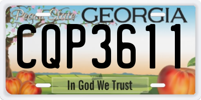 GA license plate CQP3611